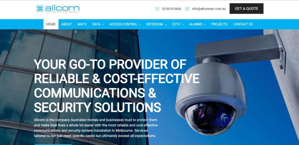 allcom communications & security home camera security system installers melbourne